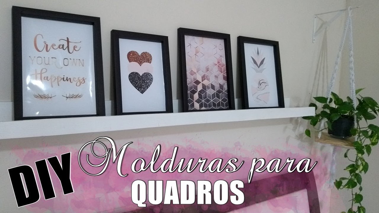 FAÇA VOCÊ MESMO | Molduras de quadros feitas com papel cartão #DIY