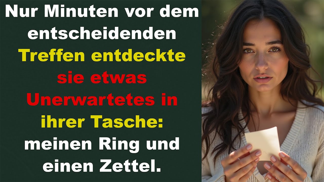 Ich legte ihr meinen Ring in die Tasche – sie fand ihn kurz vor dem wichtigsten Meeting ihres Lebens