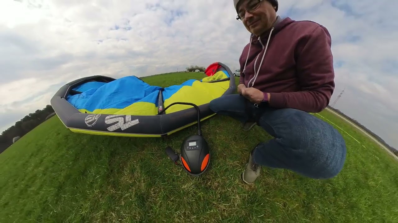 Demo: Pumping 15m Kite with Furein Electric SUP Pump 20PSI