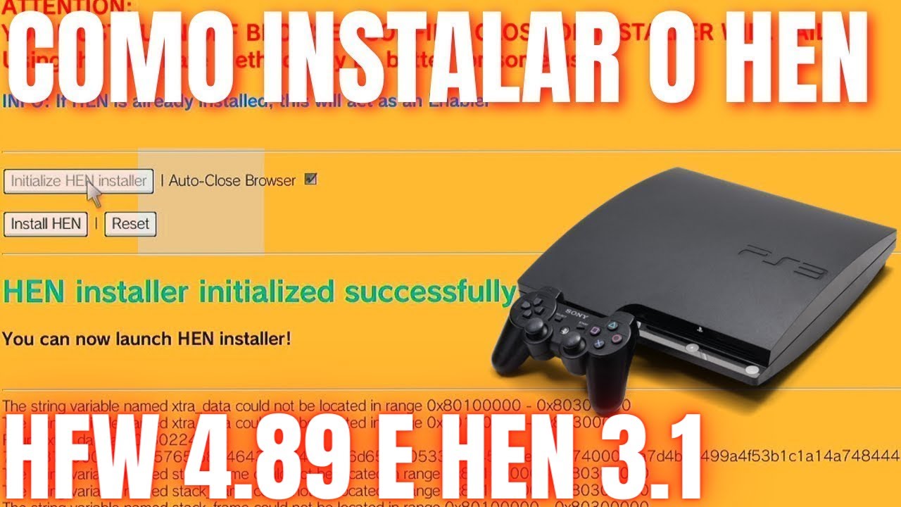 HEN 3.1 em qualquer PS3 do zero NOVA hfw 4.89.1