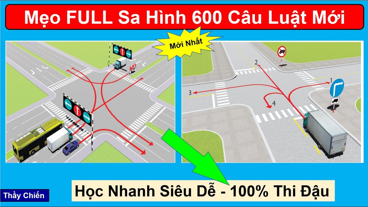 600 Câu hỏi lý thuyết 2025  mới nhất - mẹo sa hình Ôn cấp tốc nhanh dễ nhớ nhất /Thầy Chiến