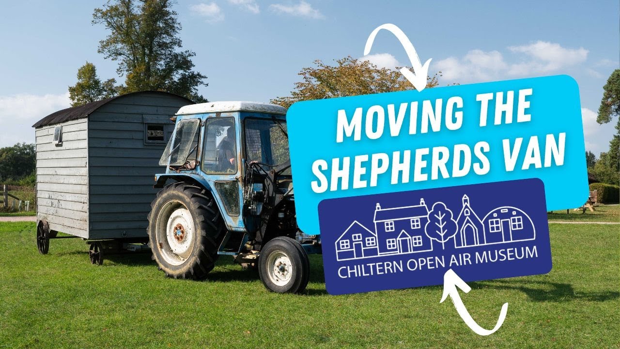 Moving the Shepherd's Living Van at Chiltern Open Air Museum in September 2024