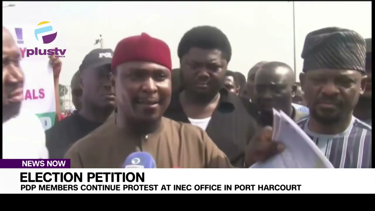 Election Petition: PDP Members Continue Protest At INEC Office In Port Harcourt