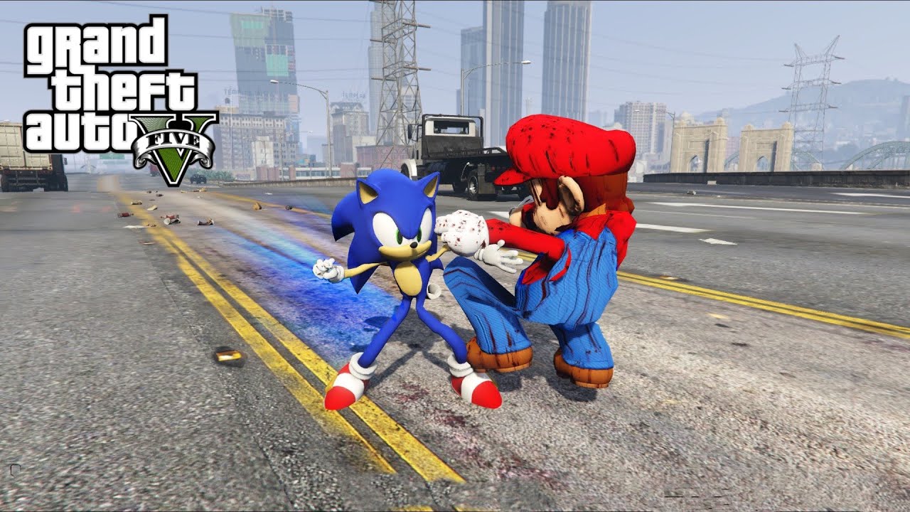 GTA 5 - Sonic vs Mario | Epic Death Battle!!