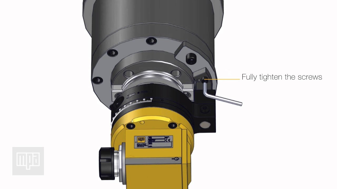 MPA - angle heads Installation - installazione testa angolare - winkelkopf 90° - tetes angulaires