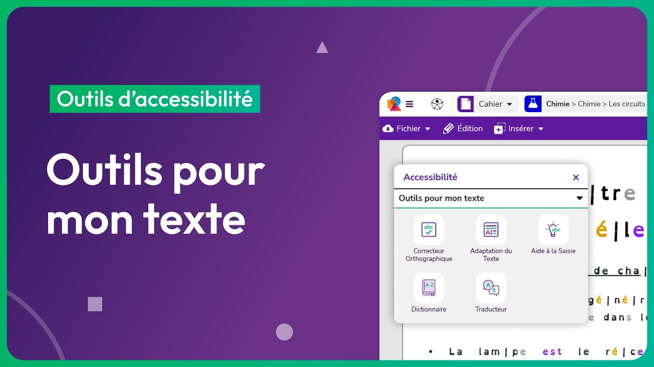 Les outils d'accessibilité pour mon texte - Les tutoriels Cantoo Scribe