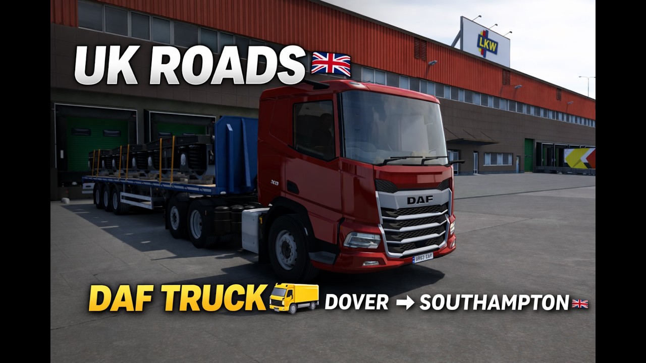 UK ROADS IN DAF TRUCK 🚛 | DOVER TO SOUTHAMPTON JOURNEY | GAMER RKD | HINDI GAMEPLAY