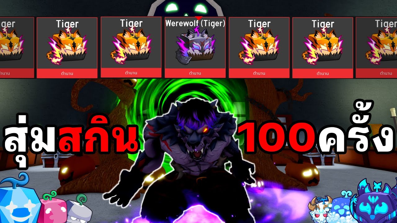 สุ่มสกินหมาป่า 100 ครั้ง รอบนี้จะได้มั้ย!! : Blox Fruits