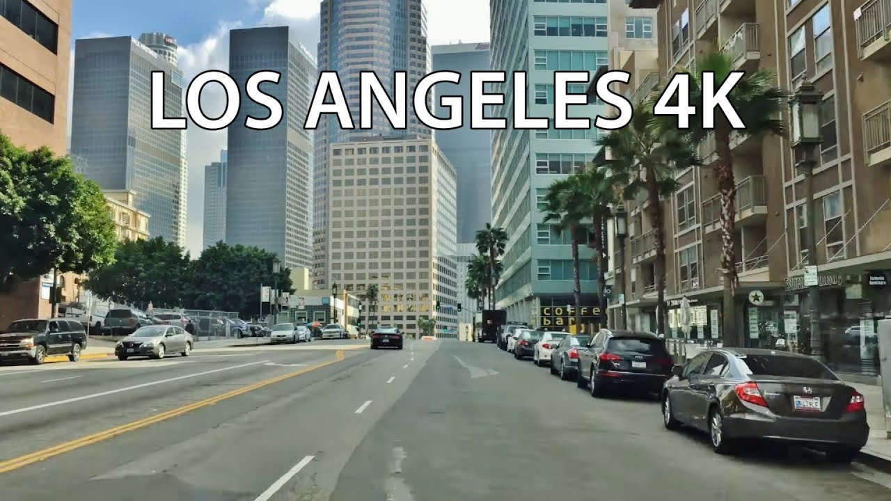 Driving Downtown - LA Skyscrapers 4K - USA