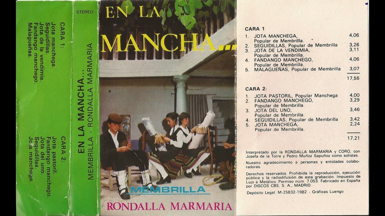Cassette Rondalla Marmaria Membrilla 1982