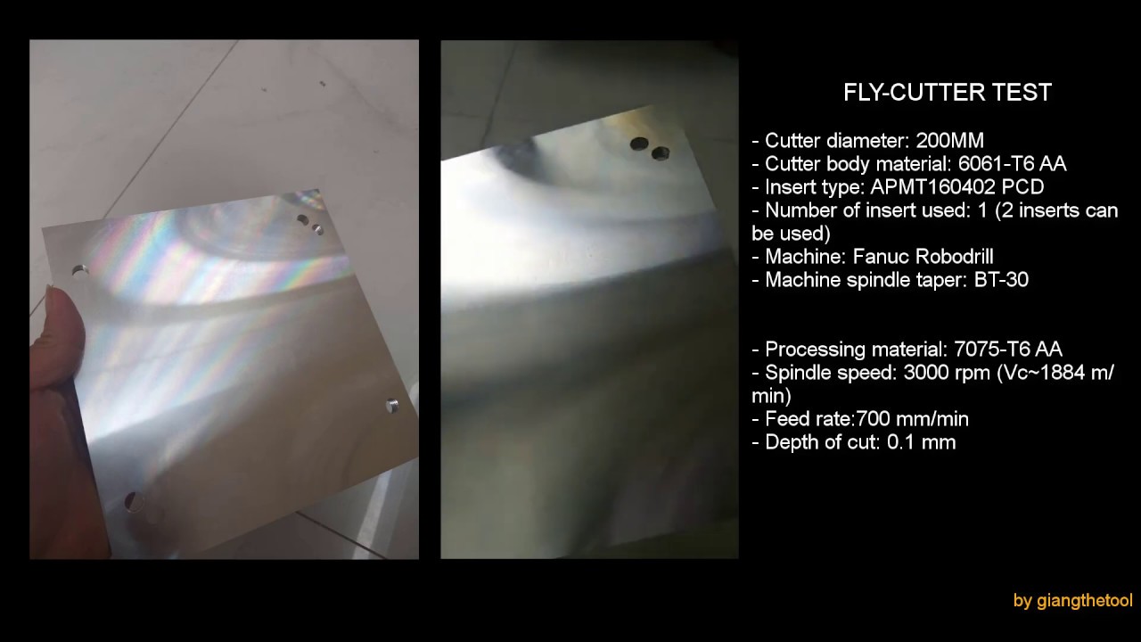 Mirror finish facing 7075 Aluminium alloy using Fly-cutter and PCD insert