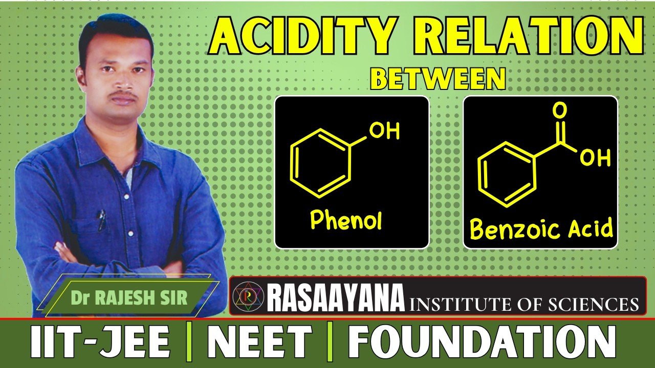 ACIDITY RELATION BETWEEN PHENOL & BENZOIC ACID | IIT-JEE' NEET, FOUNDATION | RASAAYANA IoS