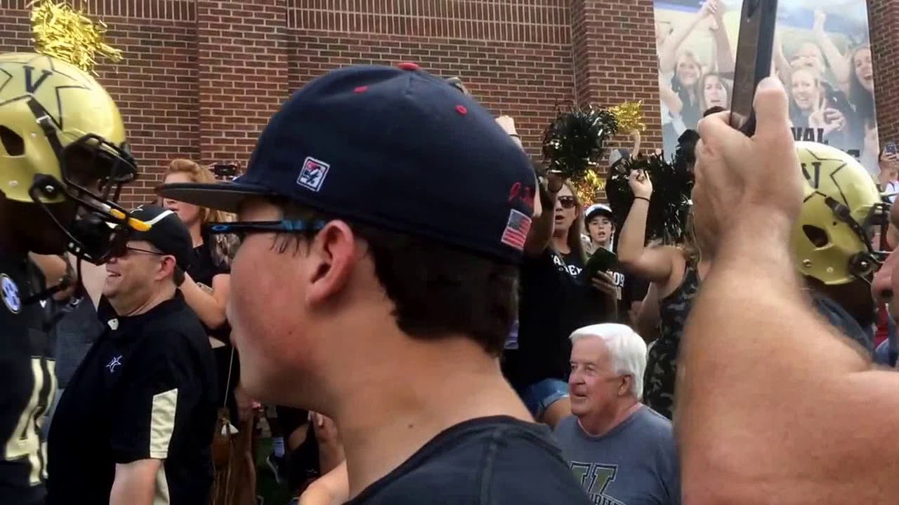 Vanderbilt football team - stadium entrance vs Bama 2017