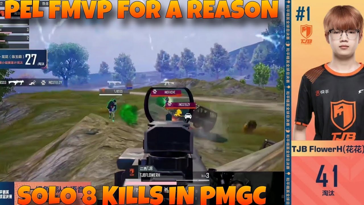 [ FlowerH POV ] TJB HuaHua Showed Everyone What PEL MVP Can Do In PMGC Lobby!!🔥😱 Solo 8 Kills !!❤️