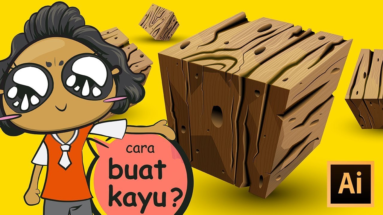 [AI] How to make wood texture with Adobe Illustrator Tutorials