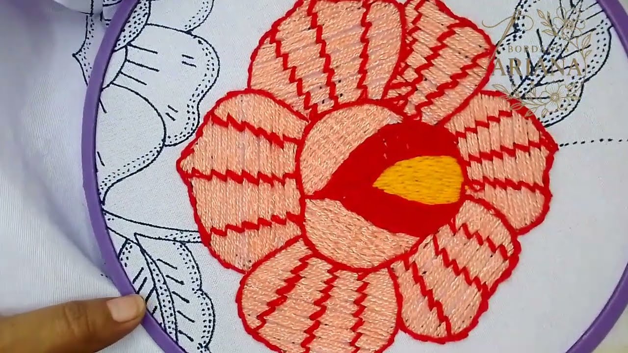 Bordados para servilletas de rosas /Puntada fantasia para rosas grandes @entrehilosysueños