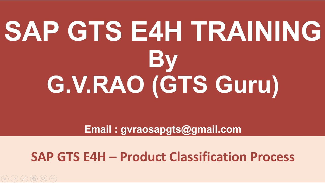 Day 14 SAP GTS E4H Product Classification   Part 1