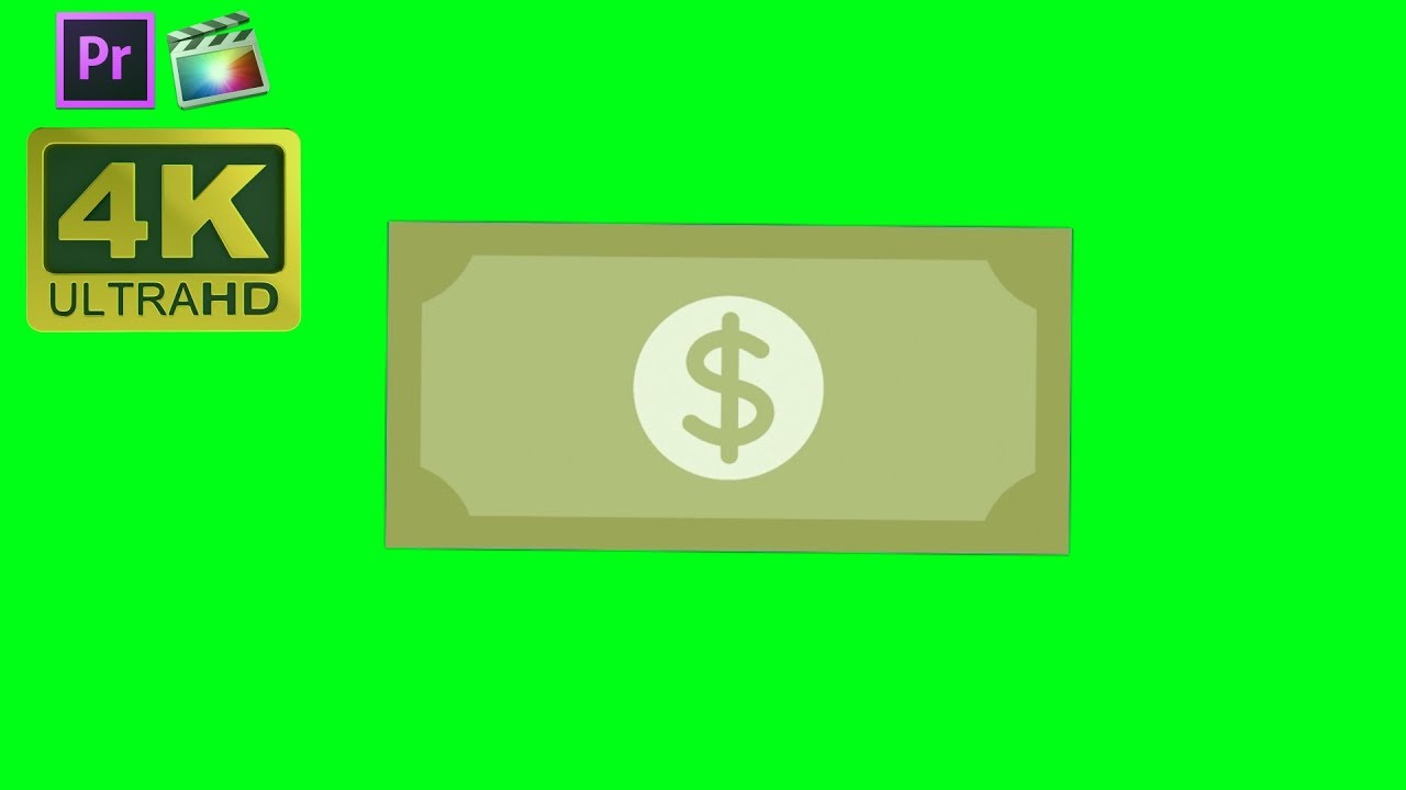 US Dollar Motion Graphics Animation - Green Screen Effects Free 4K