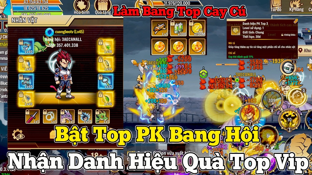 Vũ Trụ Đại Chiến - Bật Top PK Bang Hội Nhận Quà Khủng...Làm Mấy Ông Bang Top Cay Cú Chửi Um