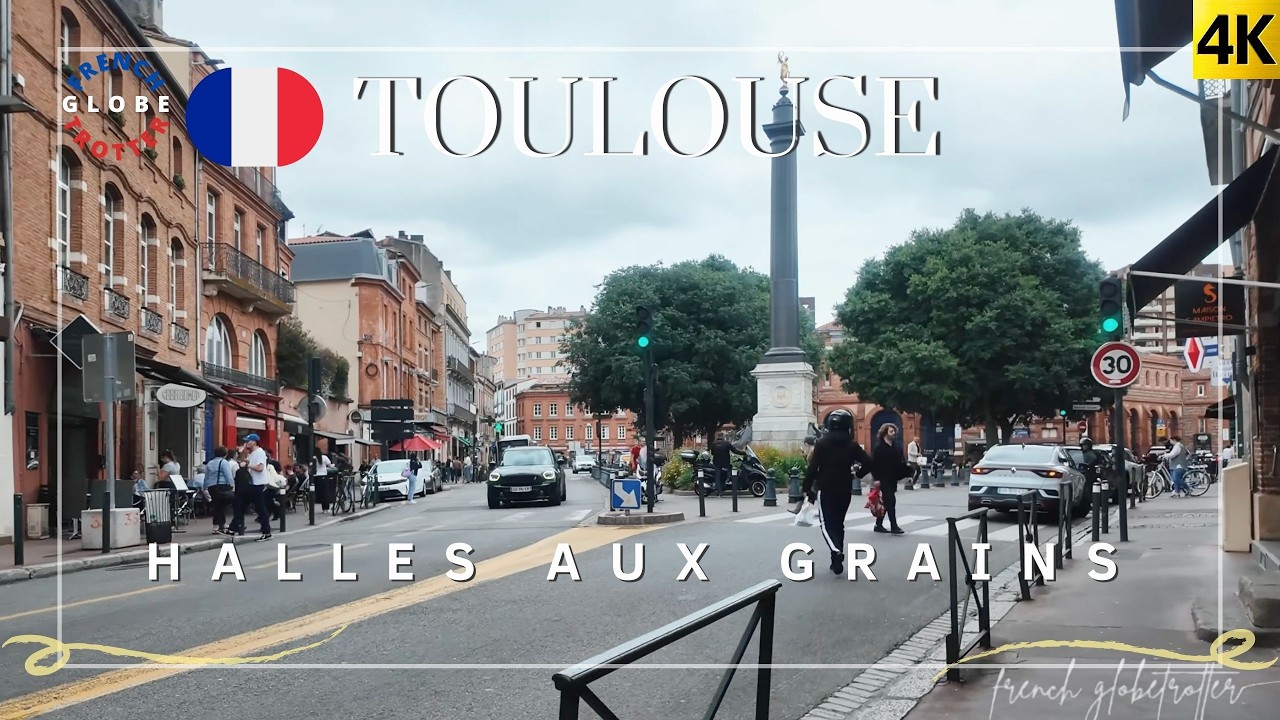 Toulouse France Pink City Walking Tour 4K 🇫🇷 Halles aux Grains ➜ Grand Rond ➜ Canal