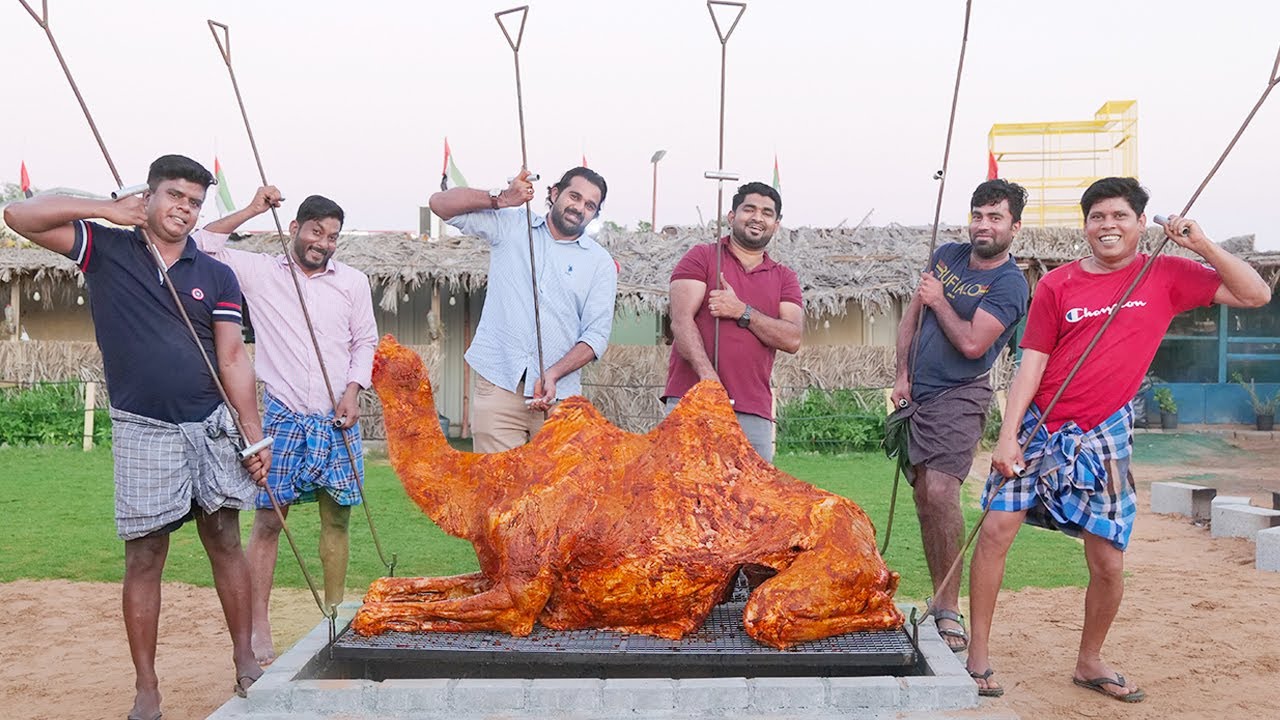 WHOLE CAMEL ROAST | 12 Hours Roasting a Whole Camel Tandoor | Cooking In Dubai Village