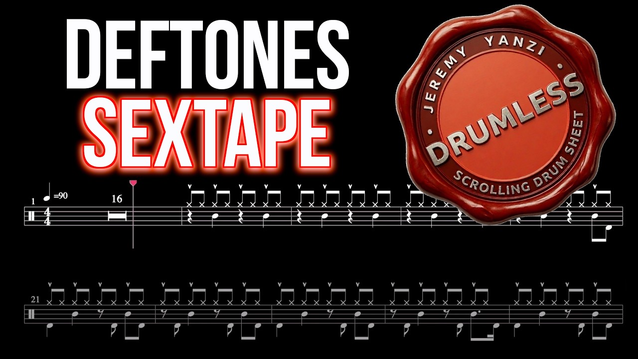 Deftones - Sextape - Drumless (with scrolling drum score)