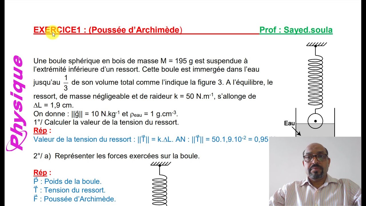 Poussée d'Archimède (exercice corrigé)