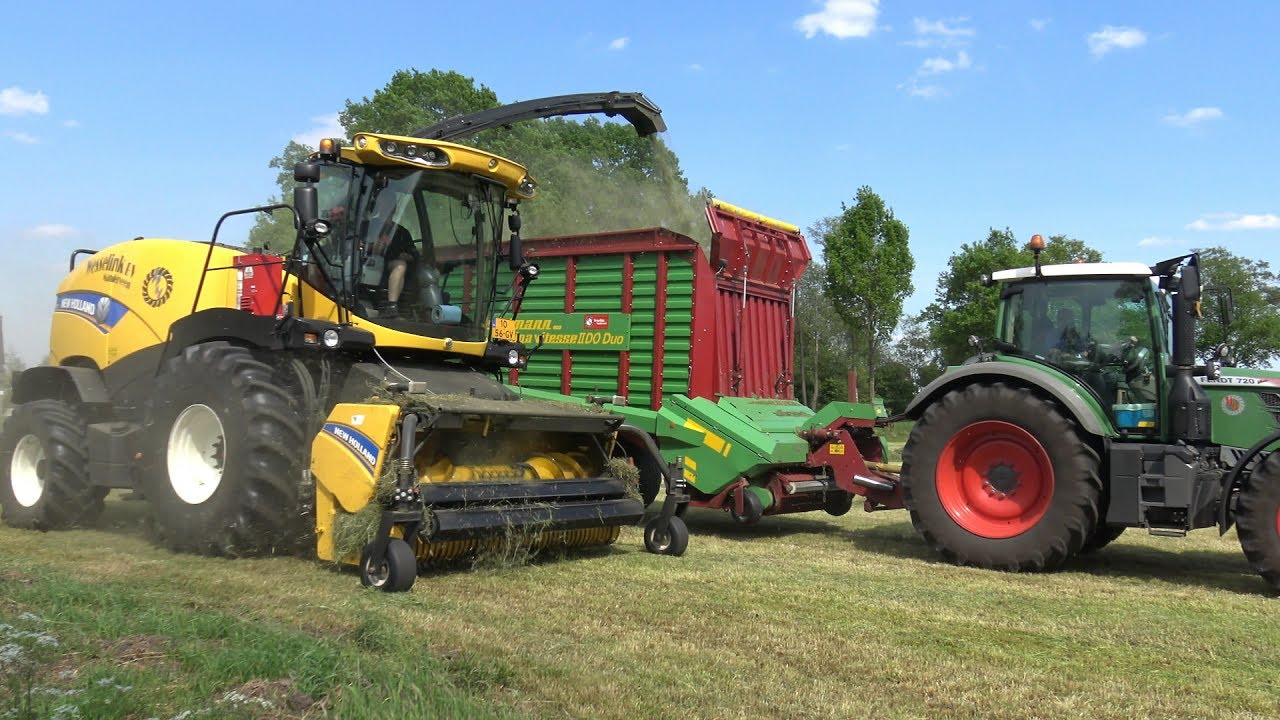 Gras hakselen met New Holland FR500 + Fendt 818 en 720 Vario - Wesselink Manderveen (2017)