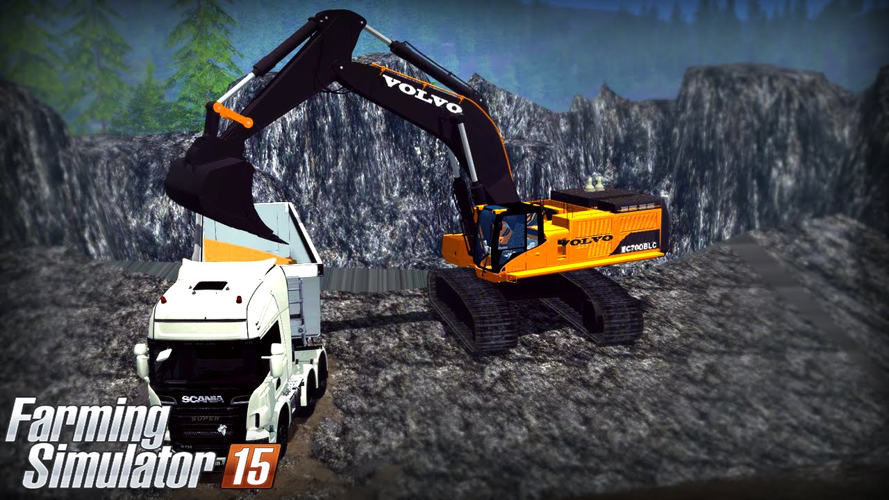 Farming Simulator 15: Volvo EC700B (Mining & Construction Economy mod)