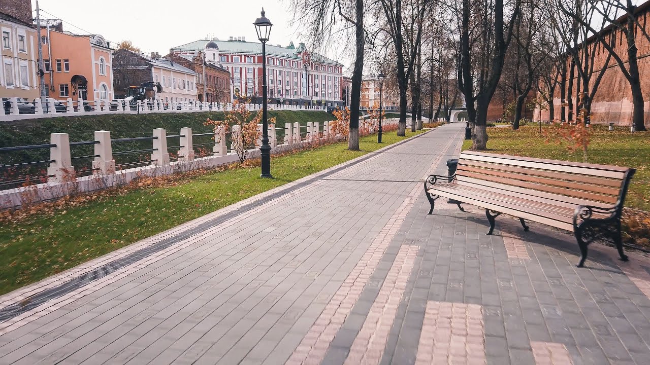 Нижний Новгород. Ход ремонтных работ на улице Минина. Поездка от площади Сенной до Тайницкой башни.