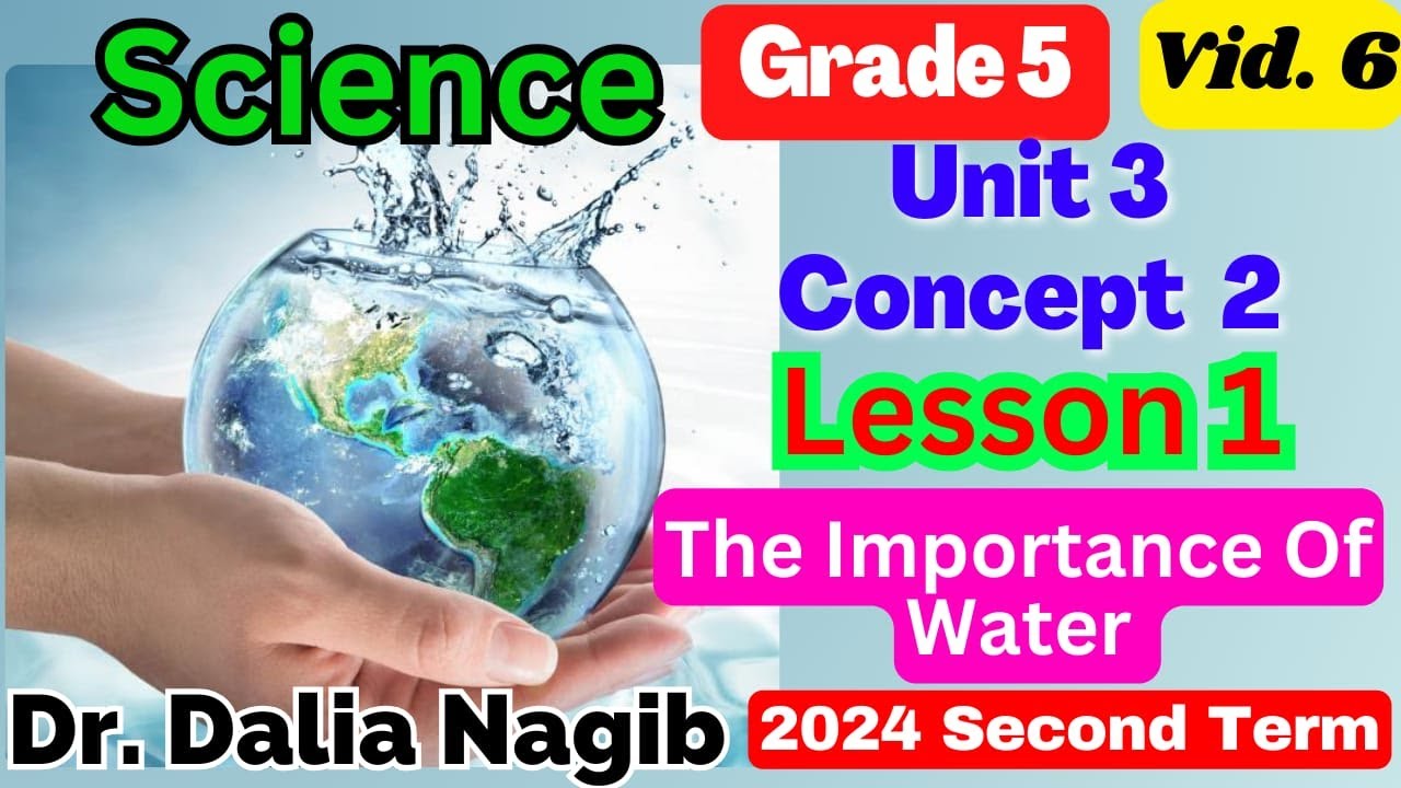 Science Grade 5 -2024 Unit 3 Concept 2 Lesson 1 The Importance Of Water ساينس خامسة ابتدائي ترم ثاني
