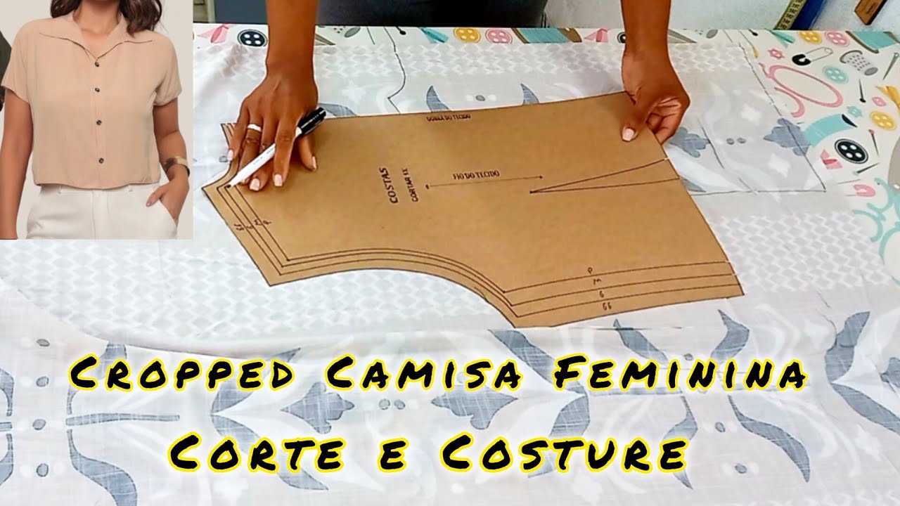 COMO COSTURAR CROPPED CAMISA FEMININA corte e costure