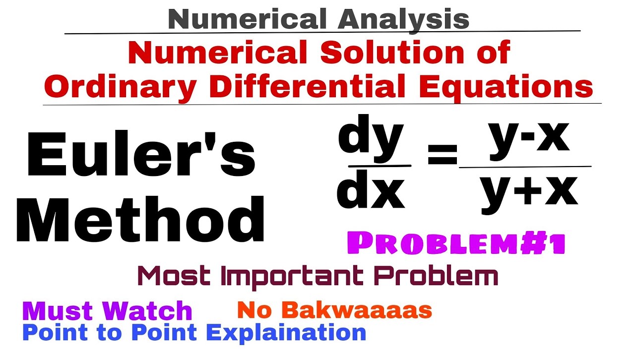 5. Euler's Method | Concept & Problem#1 | Numerical Solution of Ordinary Differential Equations