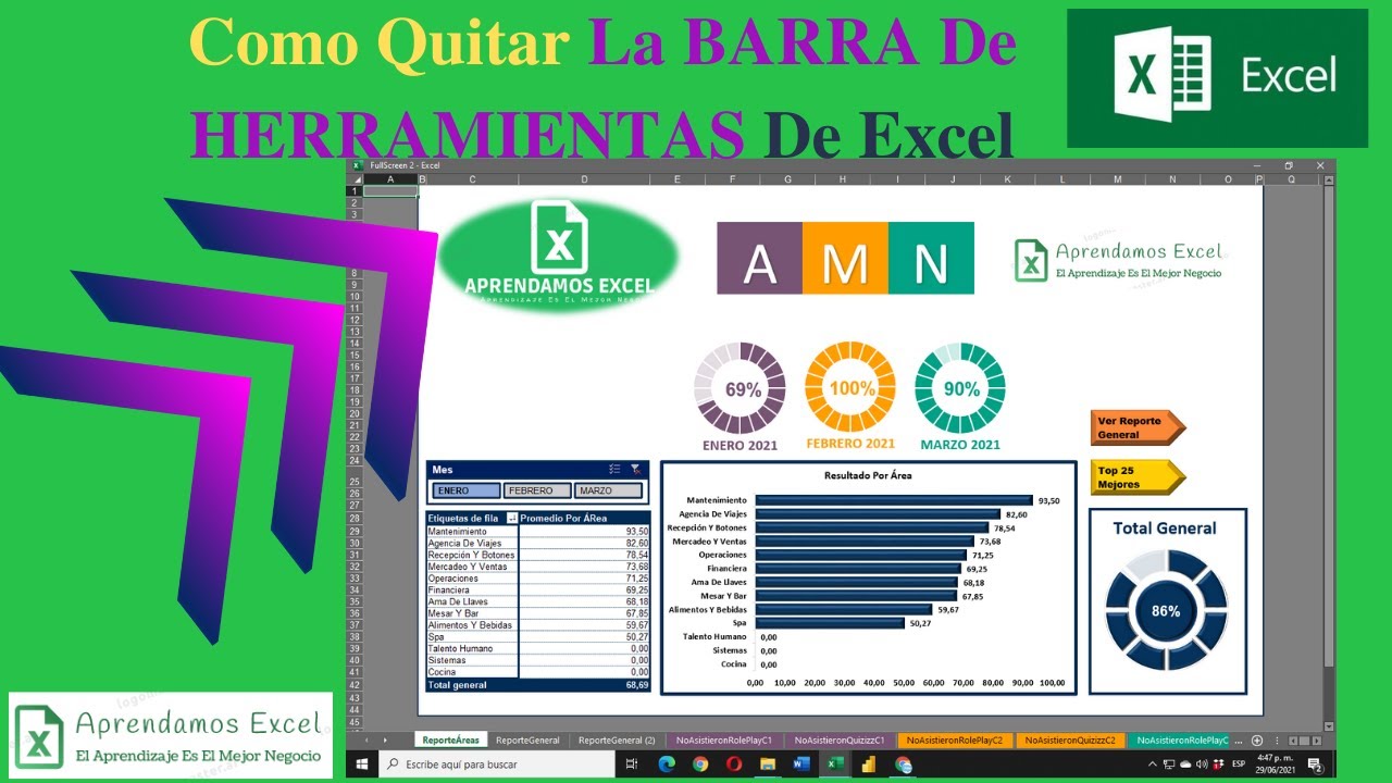 COMO Ocultar La BARRA De HERRAMIENTAS De Excel