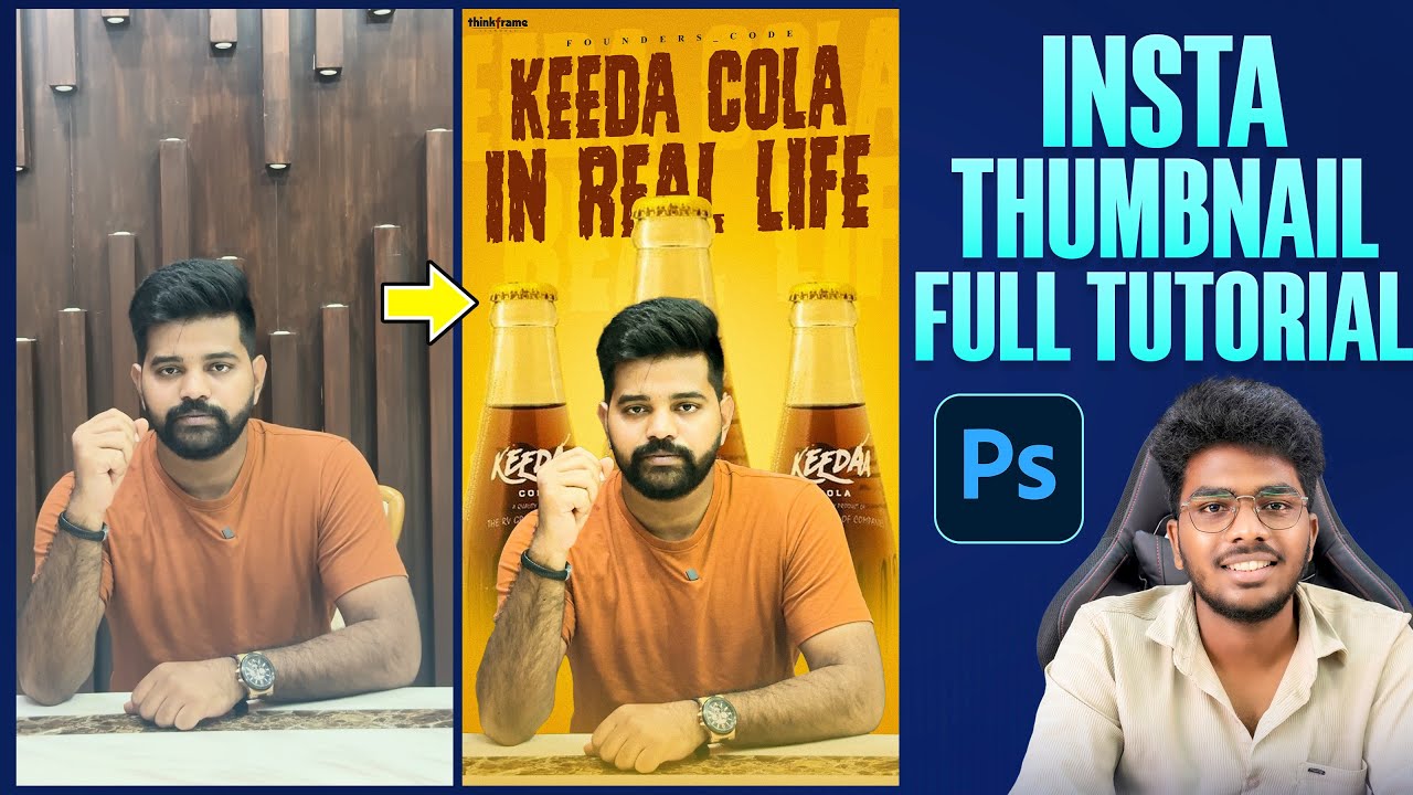 How to Make Instgram Reel Thumbnail In Photoshop | Full Telugu Tutorial | Photoshop