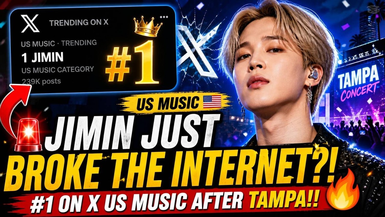 JIMIN TRENDS NUMBER ONE ON X (TWITTER) US MUSIC CATEGORY AFTER TAMPA CONCERT