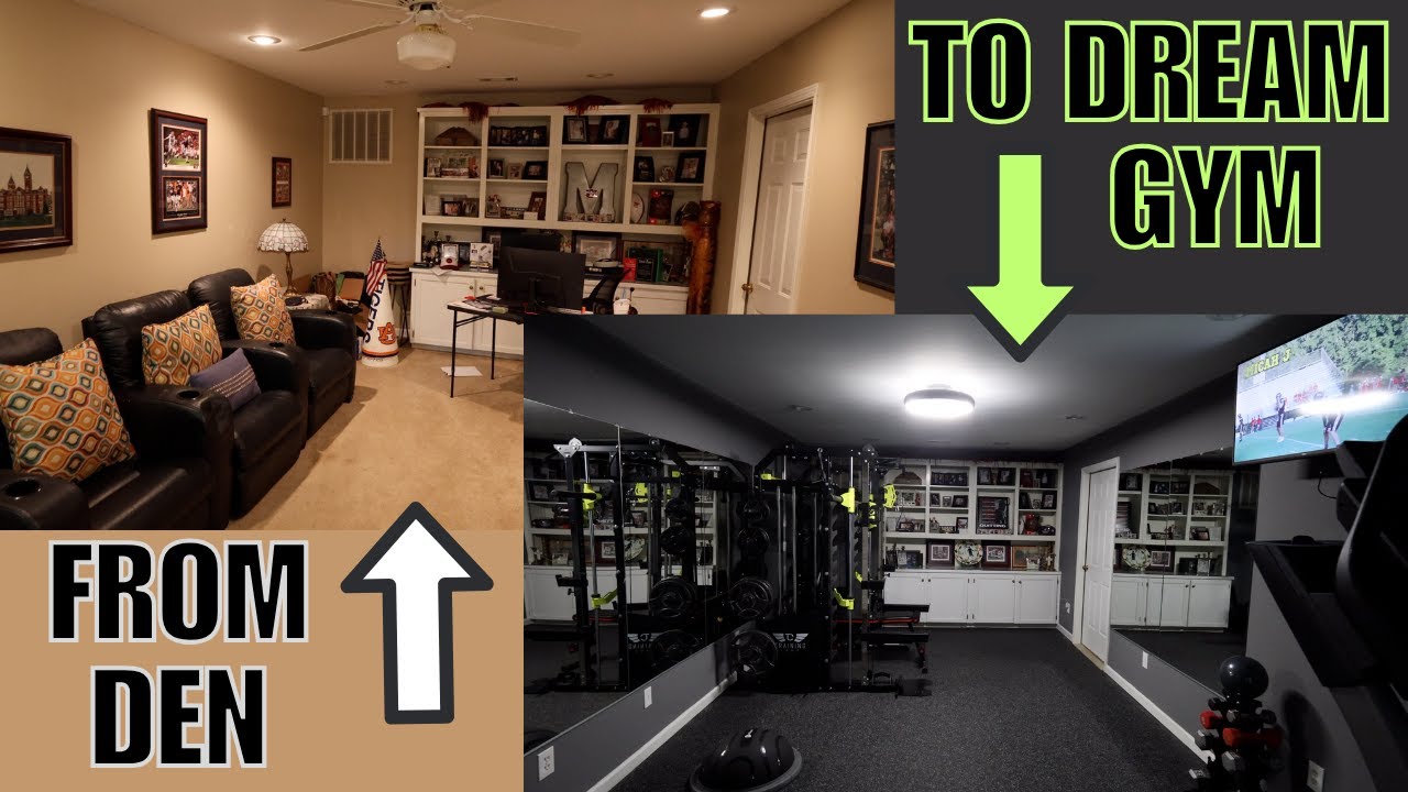 DIY Basement Home Gym Transformation | From Den to Dream Gym