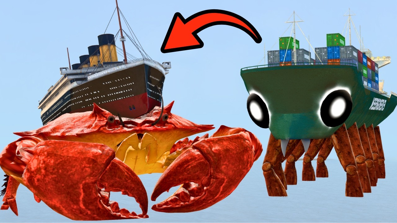 NEW SEA MONSTER CRAB TITANIC VS CRABTANIC In Garry's Mod