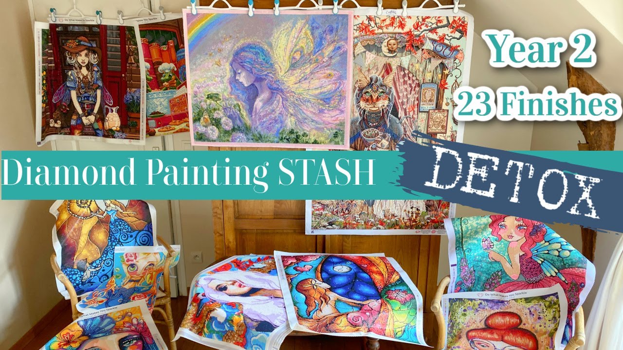 Diamond Painting Year in Review - Second year of my diamond painting stash detox - 23 finishes