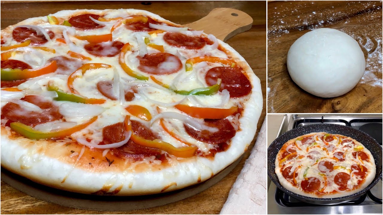 NO BAKE NO OVEN PIZZA | Soft & Easy Pizza Dough on Pan