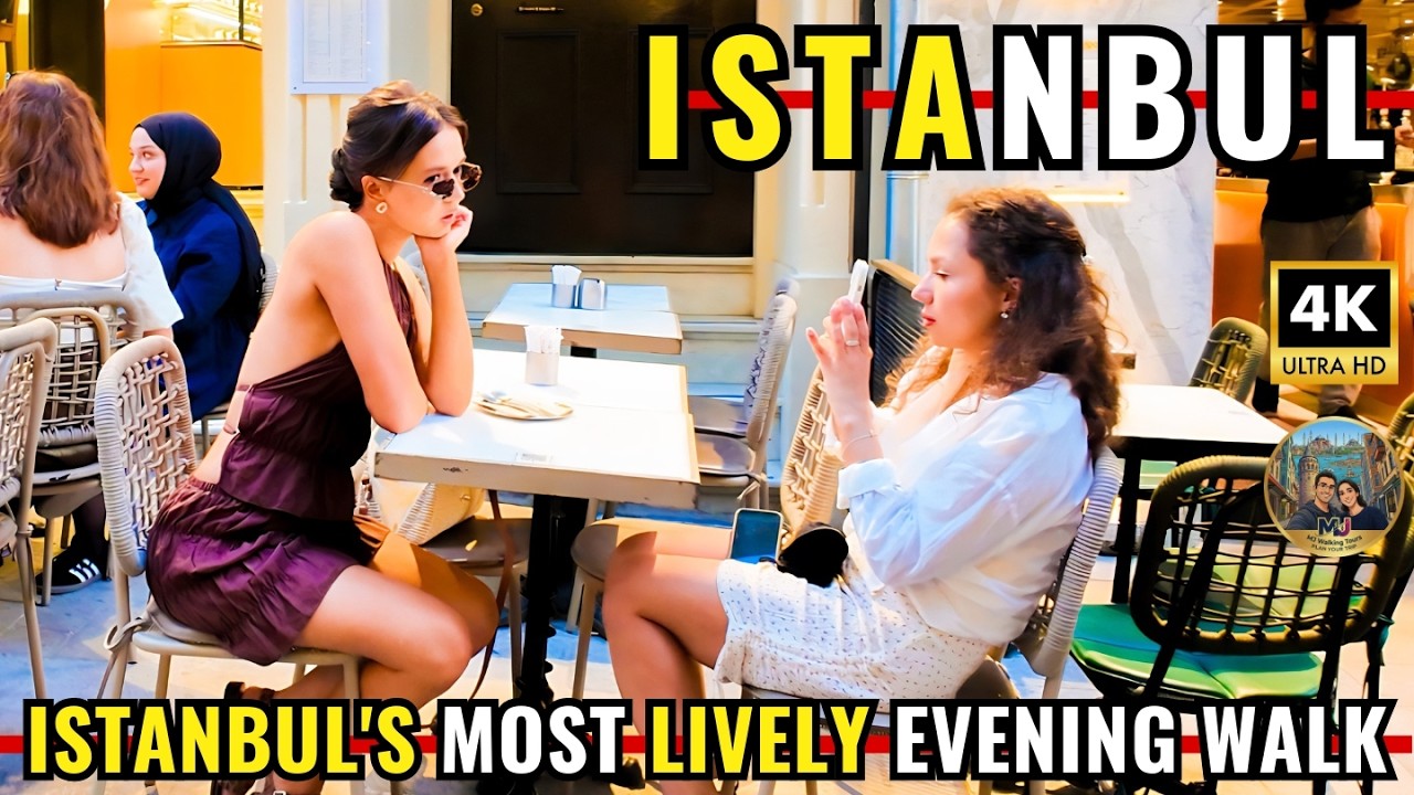 Istanbul Turkey 2026 4K Walking Tour | Galata Tower and Istiklal Street PACKED in Summer Evening