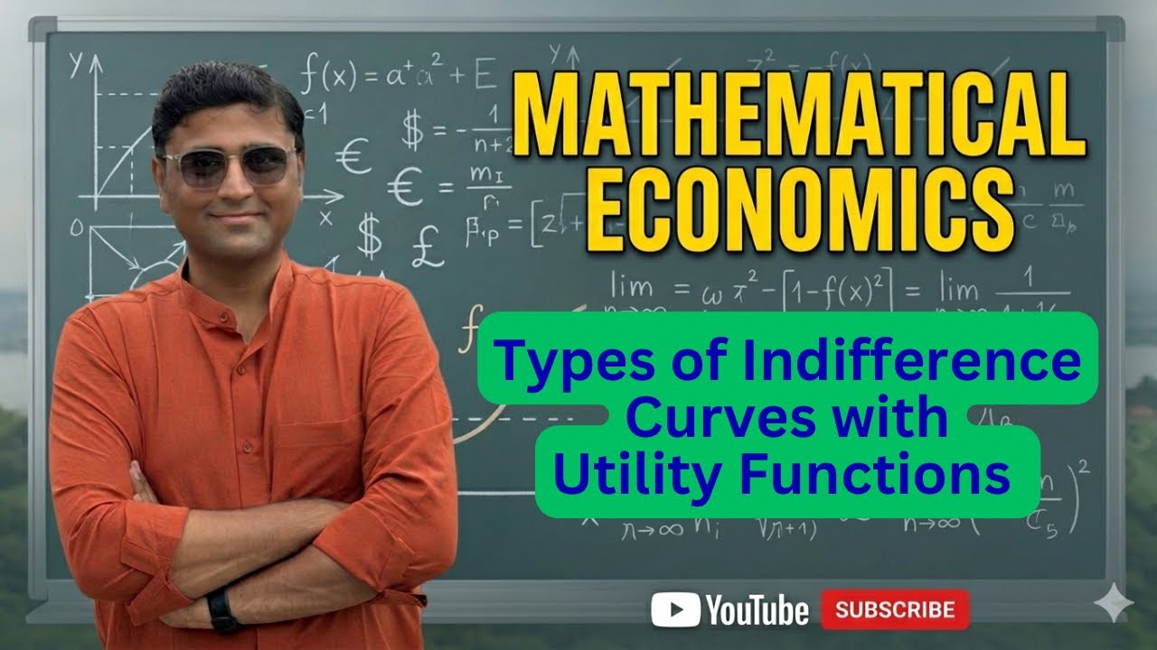 Types of ICs and Corresponding Utility Functions with MRS || Mathematical Economics | Dr. Atman Shah