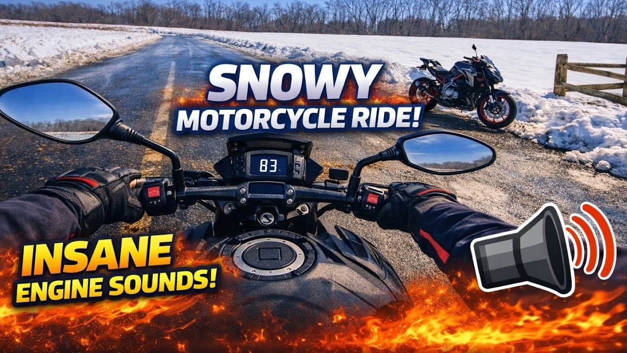 Frozen Roads, Fiery Engine: Epic POV Motorcycle Ride!