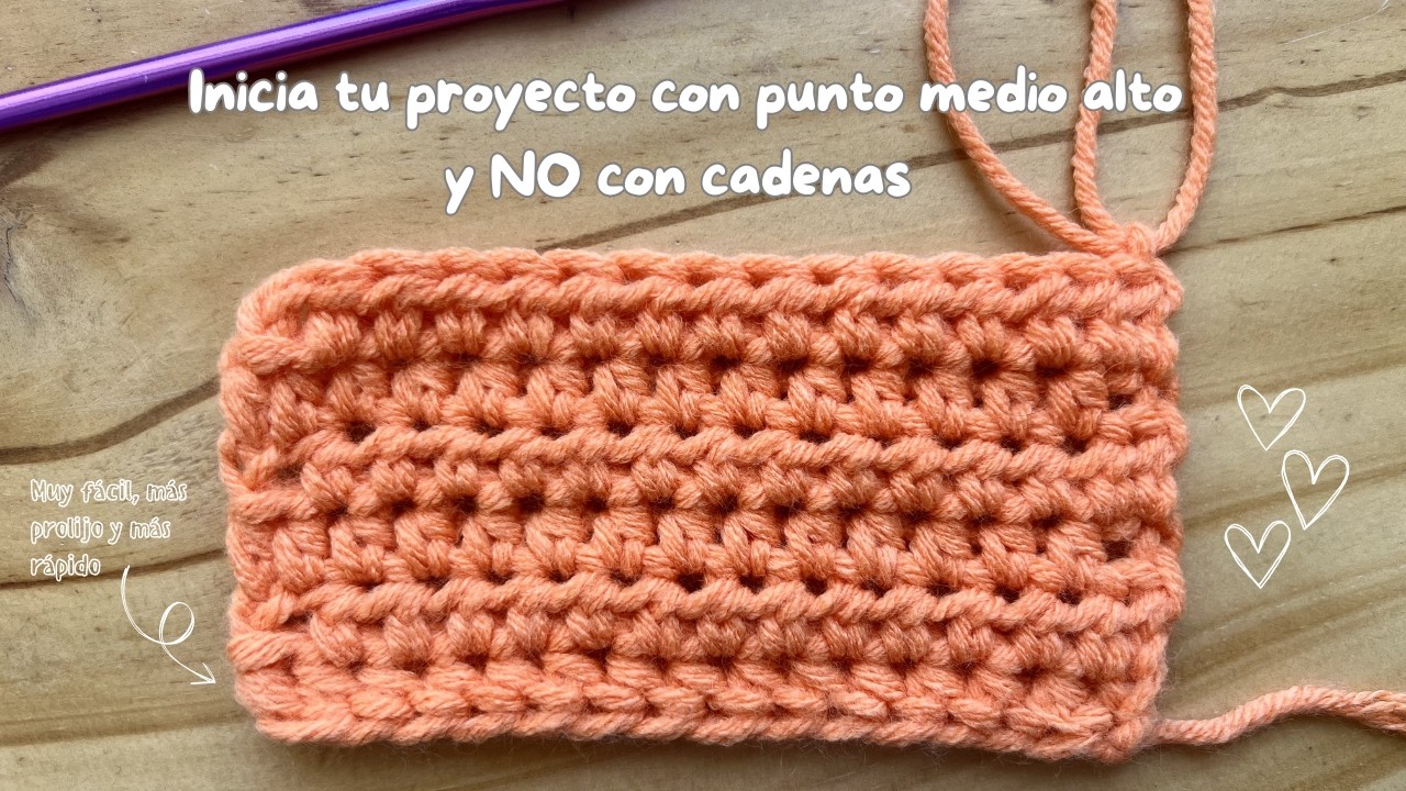 ♥️ Cómo empezar con Punto Medio Alto y NO con cadenas 🧶 - tip lanero - crochet  - fácil