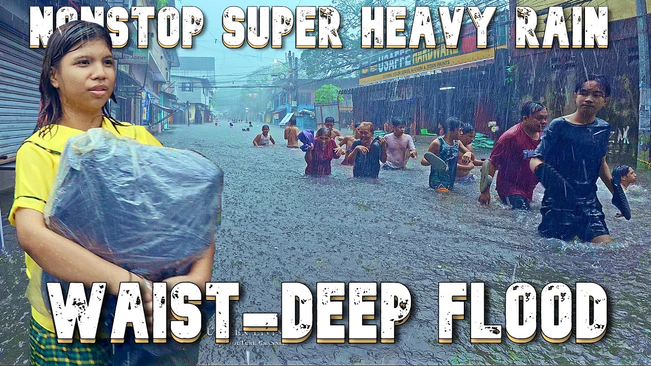 Ver. 02 Rainy Day Mayhem | Students Brave Floods, Traffic & Chaos at Barangay Holy Spirit | [4K] 🇵🇭