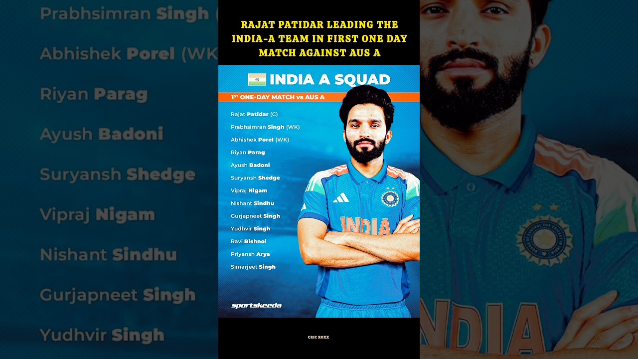 RAJAT PATIDAR WILL LEAD INDIA -A AGAINST AUSTRALIA -A IN FIRST MATCH
