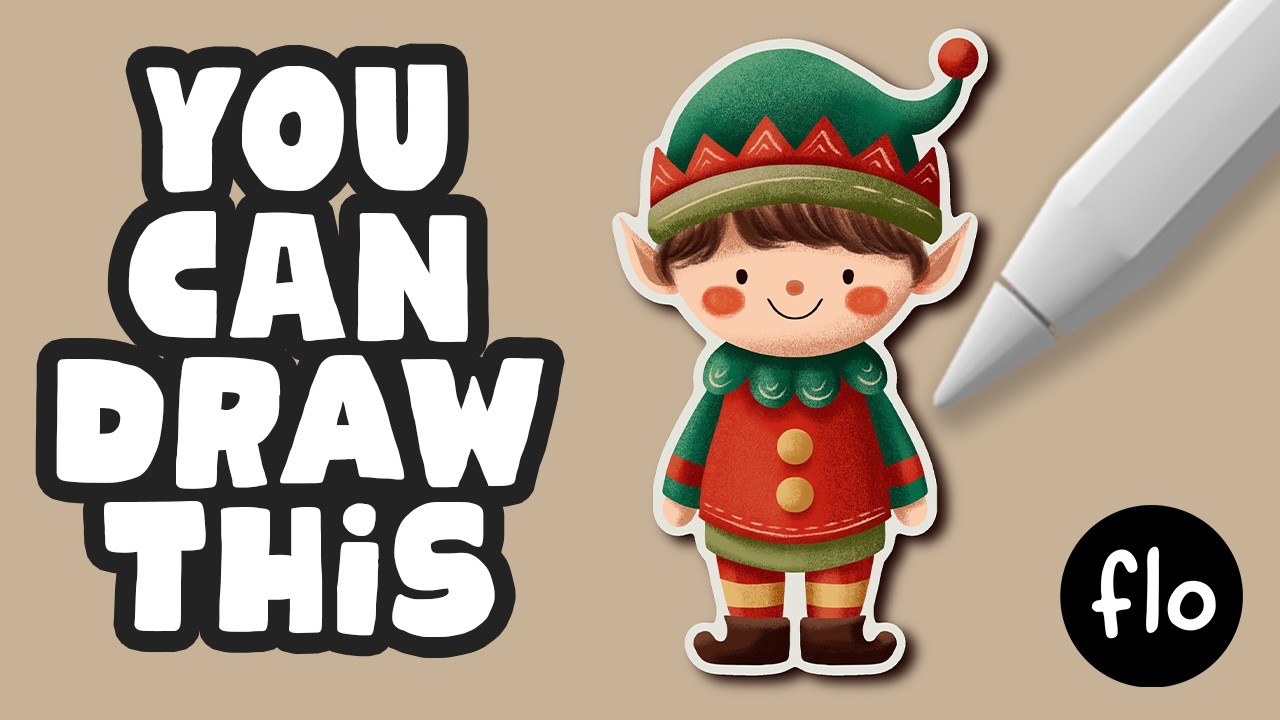 Draw a Cute Christmas Elf in Procreate 🎄✨