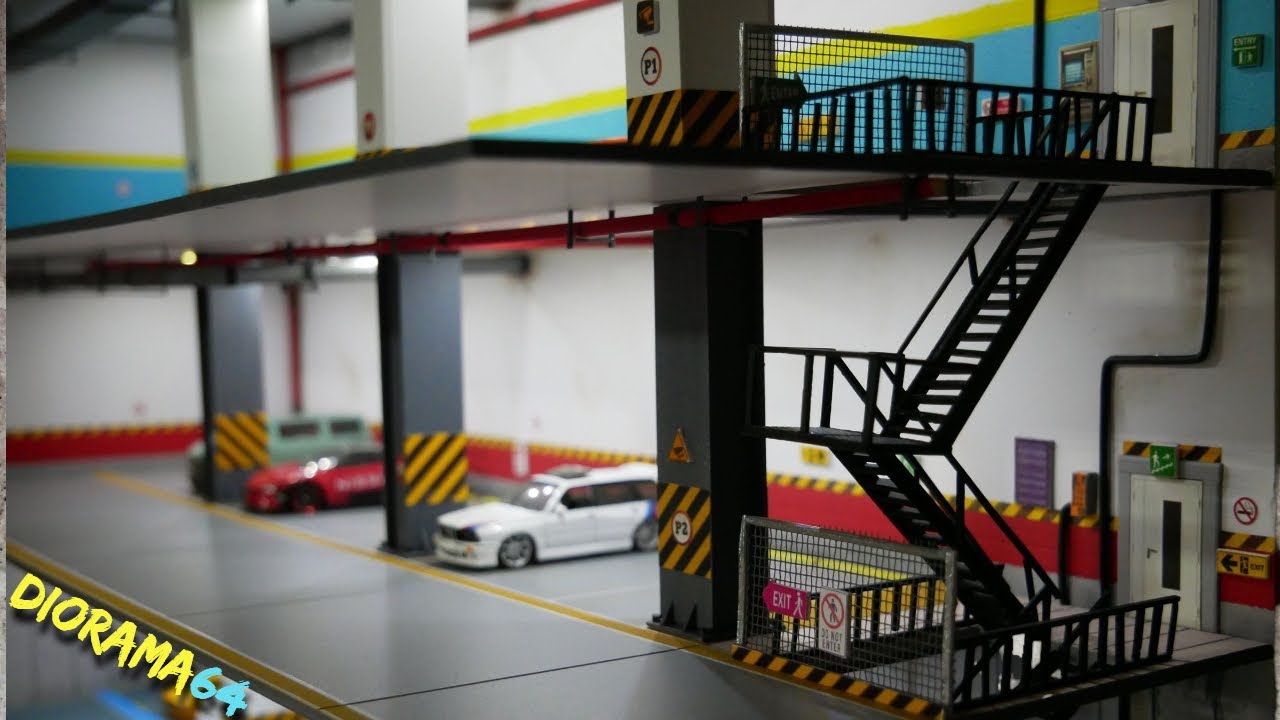 HOW TO MAKE 4 FLOORS  PARKING LOT DIORAMA 1\64