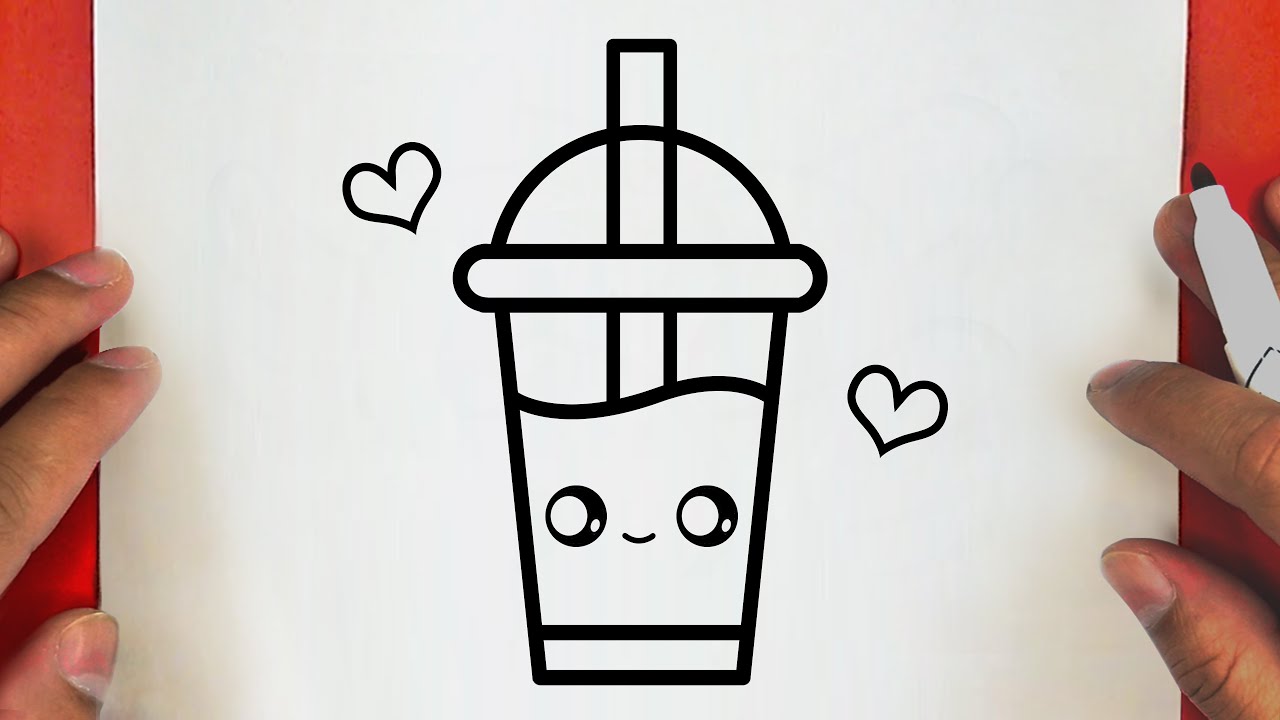 COMO DESENHAR UM MILKSHAKE BONITO, PASSO A PASSO, JACKDesenhos/HOW TO DRAW A CUTE MILKSHAKE