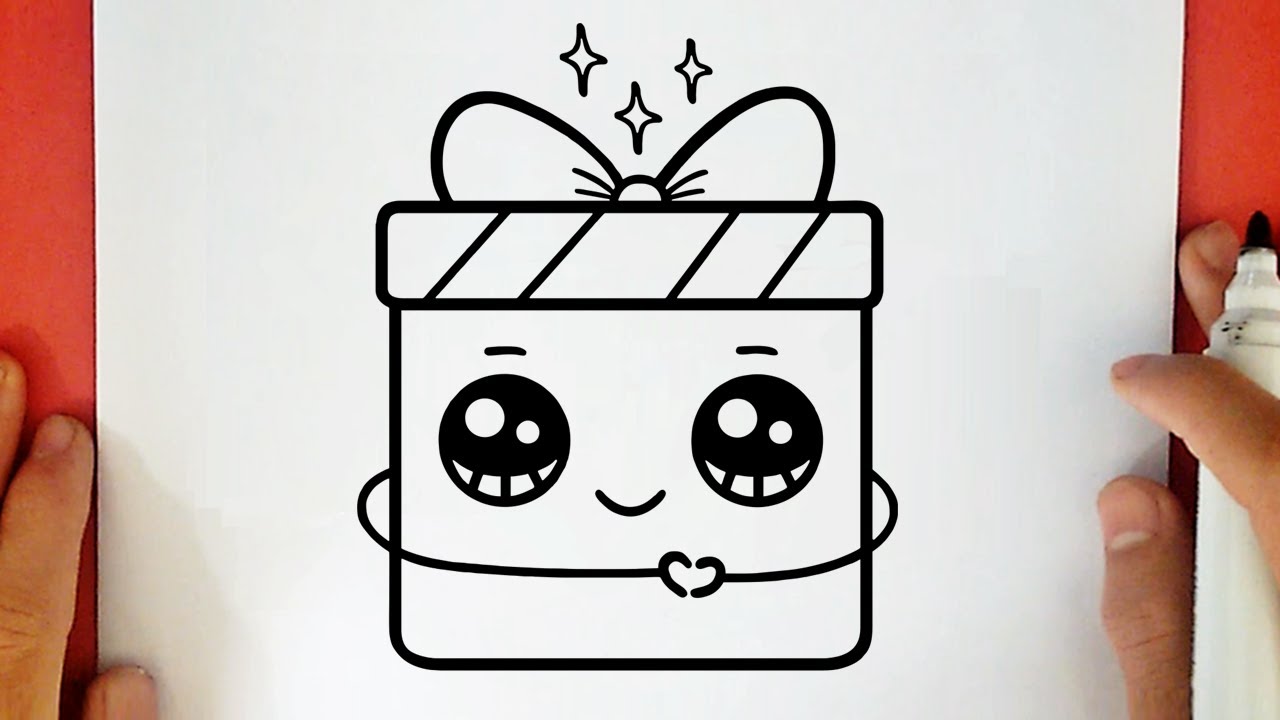 COME DISEGNARE UN REGALO DI NATALE KAWAII